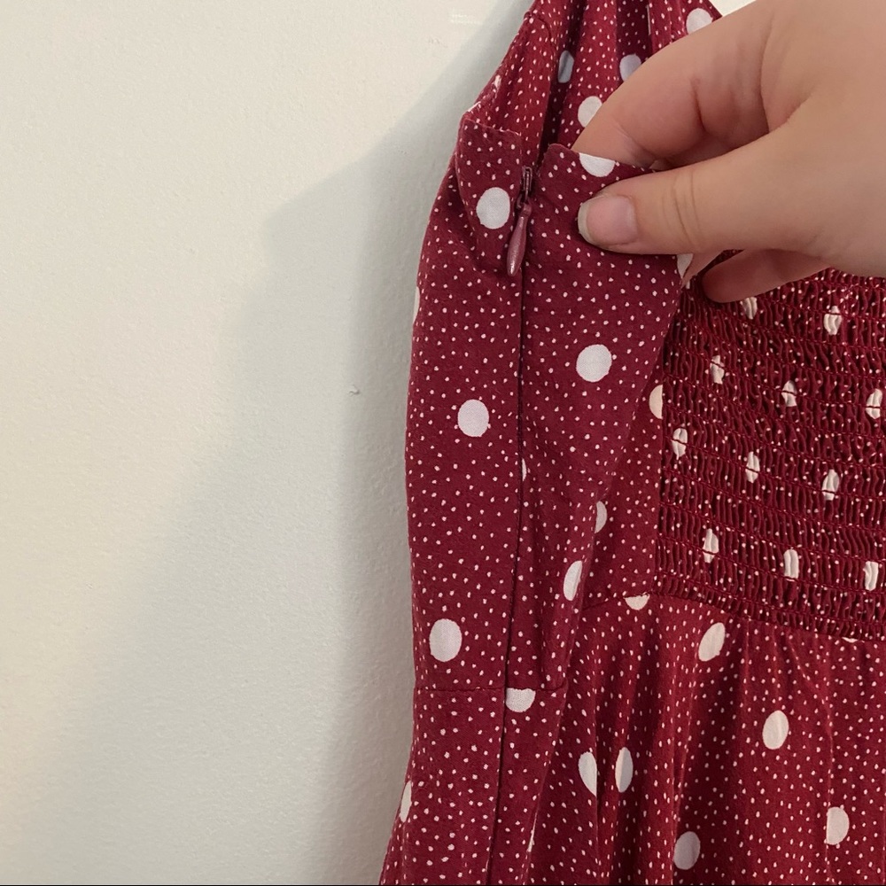 maroon old navy dress polka dot - Picture 5 of 6